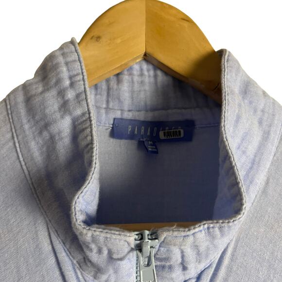 Paradised Blue Colorblock Long Sleeve Sporty Zip Up Jumpsuit Size Medium - Picture 6 of 16